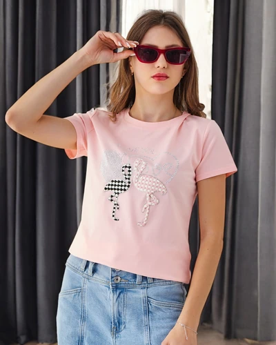 Royalfashion Женская хлопковая футболка Flaming Love