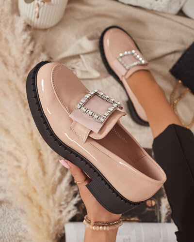 Лакові туфлі з пряжкою нюдового кольору Fogim- Footwear