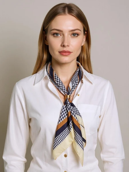 Apollonia елегантний жіночий шарф з поліестеру 69x66 см – білий/чорний