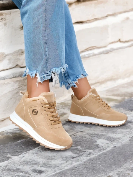 Royalfashion Светло-коричневые женские утепленные спортивные ботинки Lahho