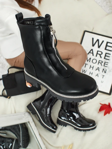 Жіночі Ботильйони Luna Чорні Шкіряні Елегантні на Осінь