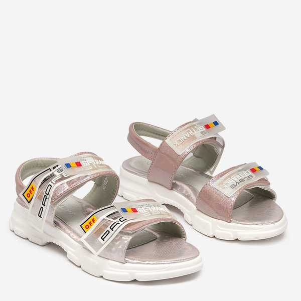 Рожеві дитячі босоніжки на липучках Keris - Footwear