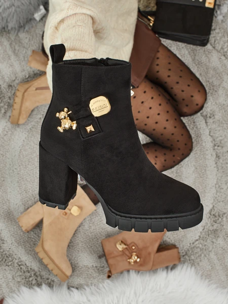 Женские ботильоны Bearr из эко-замши на каблуке-столбике