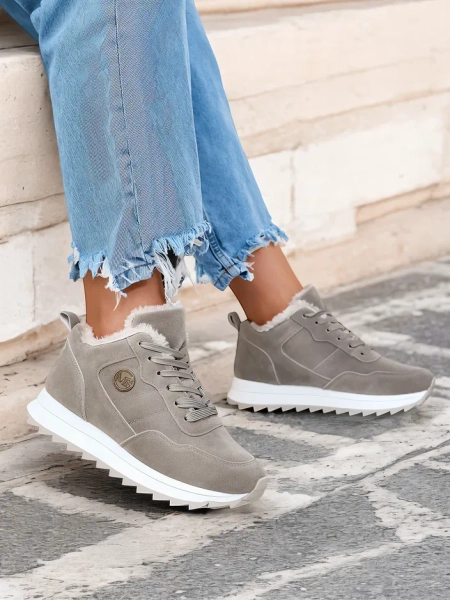 Royalfashion Grey жіночі утеплені спортивні черевики Lahho