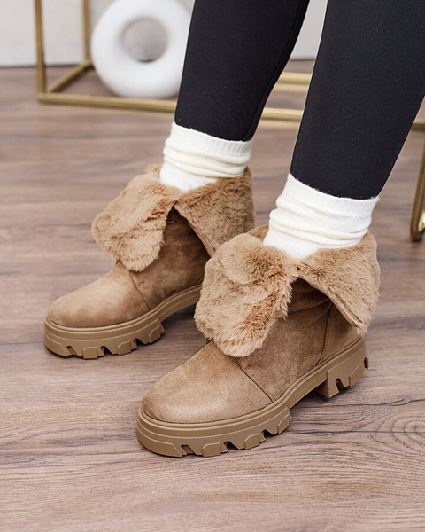 Royalfashion Светло-коричневые женские ботинки на шнуровке Cavenma