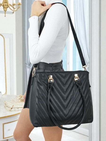 Женская сумка-шоппер из экокожи с тиснением Corvella