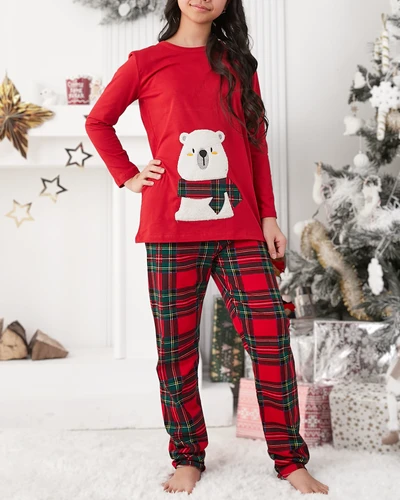 Новогодние детские пижамы из хлопка Royalfashion с принтом