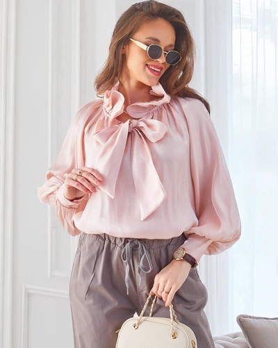 Royalfashion Блискуча жіноча сорочка з декоративним коміром