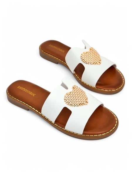Royalfashion Женские шлепанцы с сердцем Золотое сердце