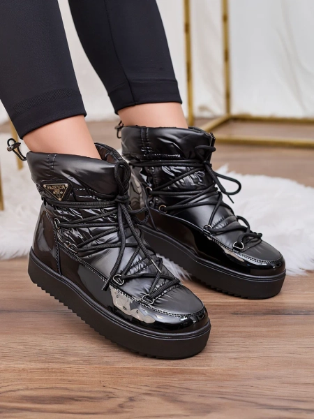 Royalfashion Женские ботинки-слипы a'la snow boots in black Vevnose