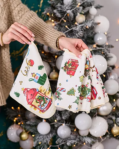Royalfashion Holiday set з 4 кухонних рушників Merry Xmas