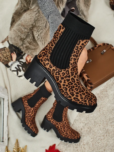 Узорные женские ботильоны на каблуке из эко-замши Anthere