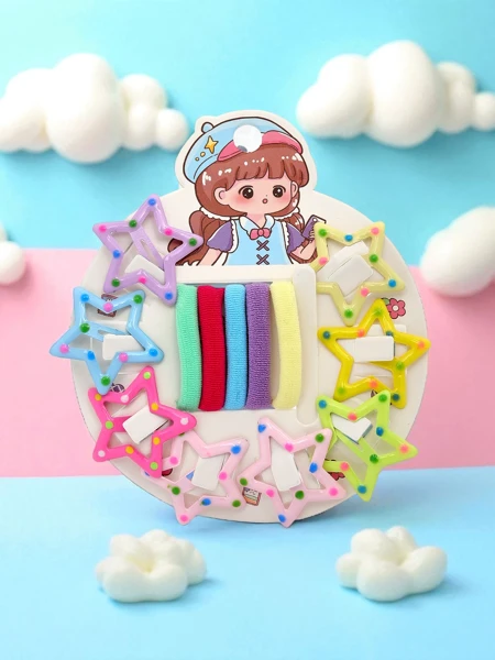 Набір кольорових заколок та резинок для волосся для дітей