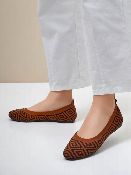 Royalfashion жіночі тканинні балетки з геометричним принтом Metric