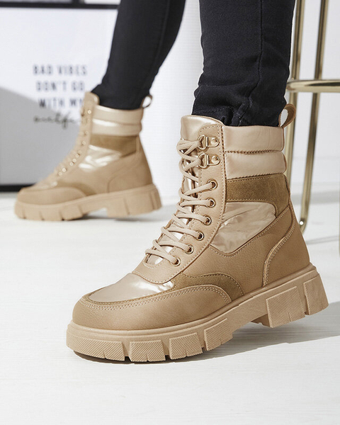 Світло-коричневі жіночі утеплені черевики-трапери Kasemi-Footwear