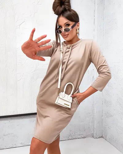 Royalfashion Хлопковое мини-платье для женщин