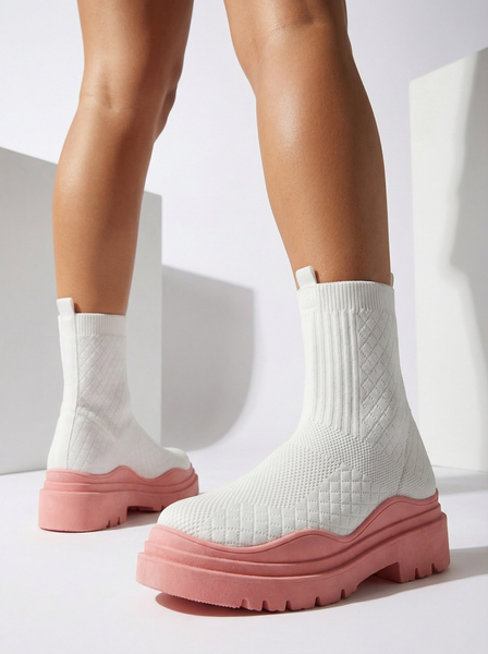 Біло-рожеві жіночі чоботи Seritis