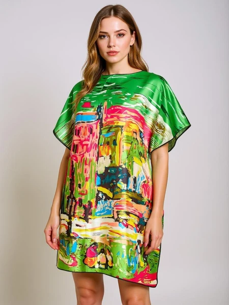 Pareo Athenia Verde от Royalfashion - красочное полиэстеровое платье до колен