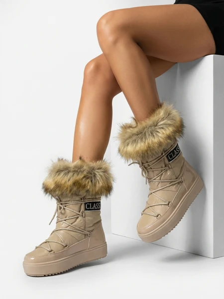 Royalfashion Светло-коричневые ботинки-слипы a'la snow boots for women Gomllo