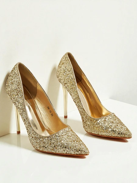 Женские туфли-лодочки из экокожи с глиттером Zavrimea