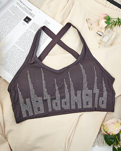 Royalfashion Женский спортивный бюстгальтер с цирконами