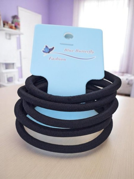 Royalfashion Набор из 5 чёрных резинок для волос Nero