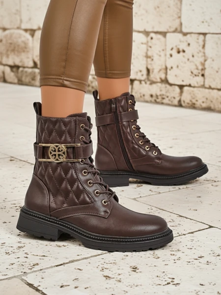 Жіночі стьобані ботильйони з екологічної шкіри Sable Rose