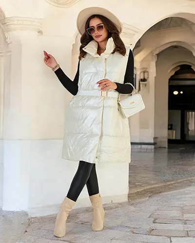 Royalfashion Довгий жіночий жилет зі шкіри