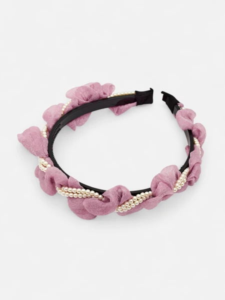 Royalfashion Пов'язка для волосся зі збиранням і перлинками