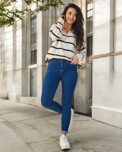 Royalfashion Джинсы для женщин скинни из хлопка