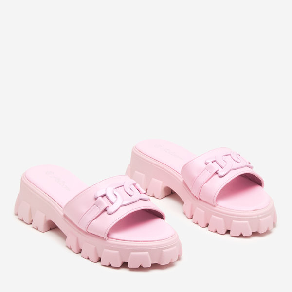 OUTLET Фіолетові жіночі тапочки на більш товстій підошві Inza-Shoes