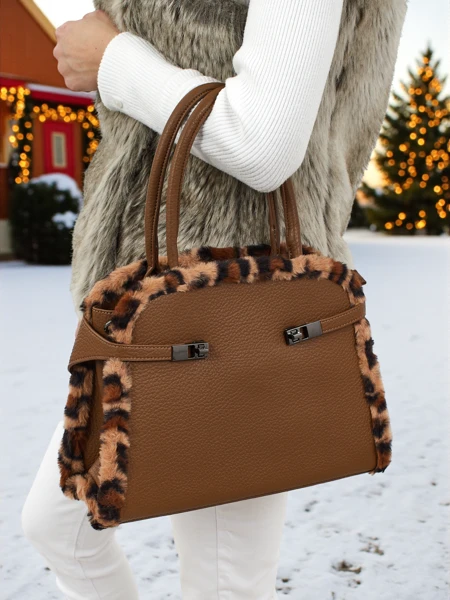 Маленькая женская сумочка из экокожи с леопардовым принтом Panthory