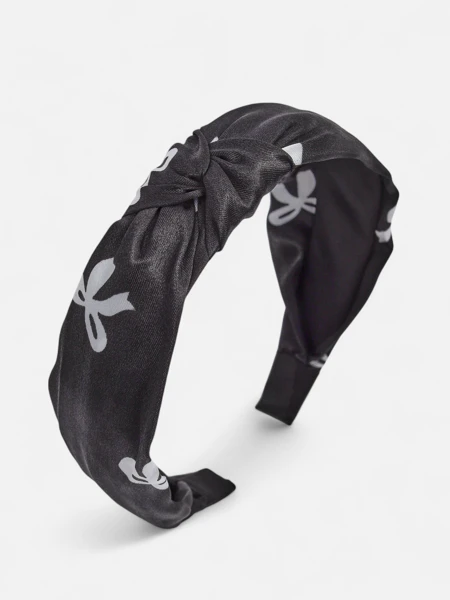 Royalfashion Пов'язка для волосся атласна з плетінням з принтом