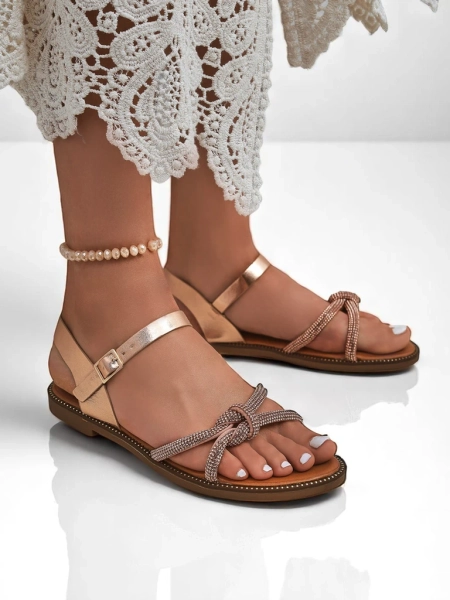 Royalfashion Женские сандалии с декоративными цирконами Bella Shine