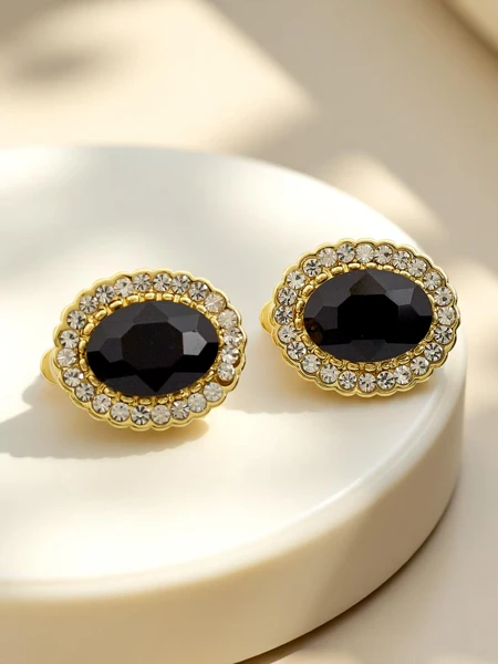 Royalfashion Женские клипсы с кристаллом и фианитами