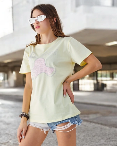 Блуза из хлопка Royalfashion для женщин с принтом