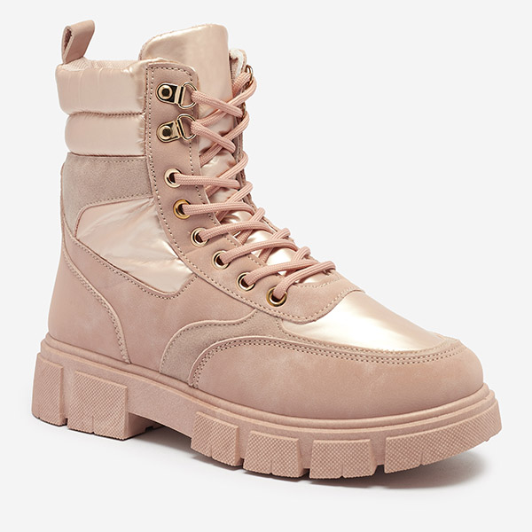 Розовые женские утепленные ботинки-трапперы Kasemi- Footwear