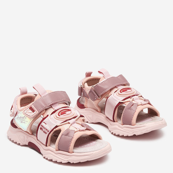 Рожеві босоніжки для дівчат на липучках Roserro- Footwear