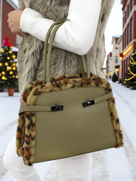 Маленька жіноча сумочка з екошкіри з леопардовим принтом Panthory