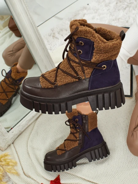 Женские ботинки-рабочие с мехом Cindora