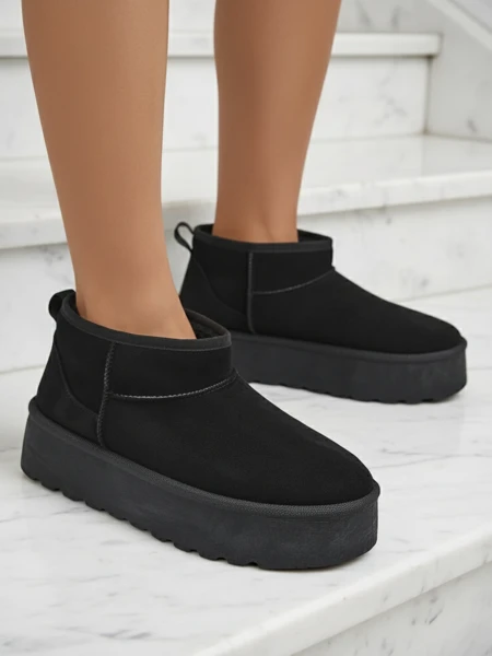 Royalfashion Жіночі черевики на платформі а-ля снігоступи чорного кольору Dagodo