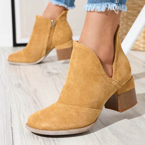 Коричневые женские утепленные ботильоны Karela