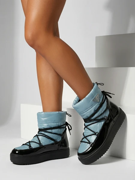 Royalfashion Жіночі черевики-сліпони a'la снігоступи сині Vevnose