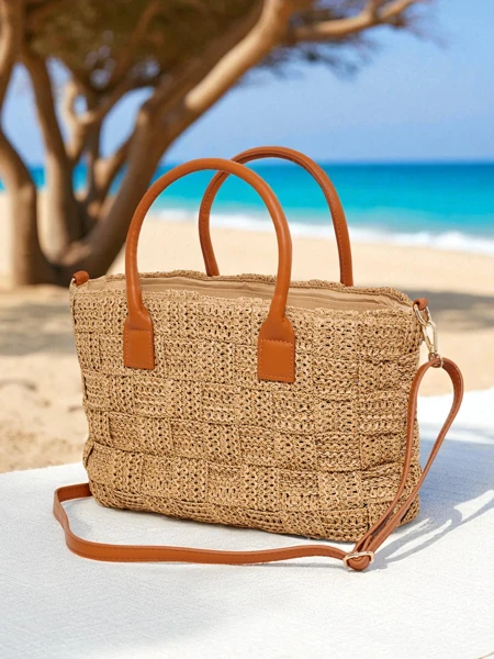 Royalfashion Велика солом'яна жіноча сумка Aureliana Savio