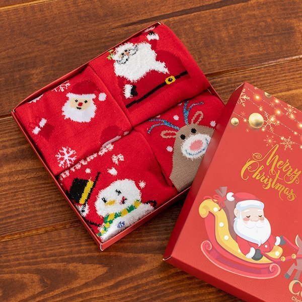 Дитячі різдвяні шкарпетки 4 / упаковка - Шкарпетки