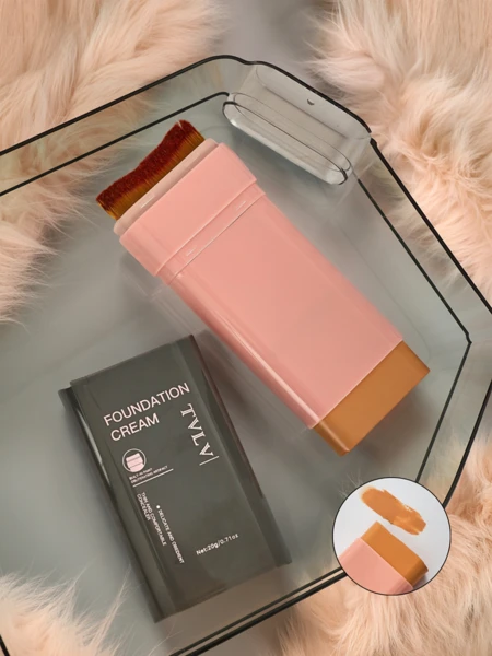 TVLV Тональний крем для обличчя матуючий у стіку з вбудованим пензлем Warm Beige