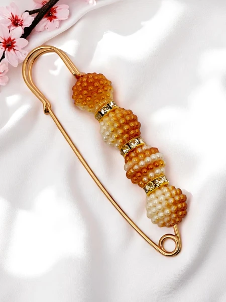 Декоративная женская брошь с жемчугом Four Pearls