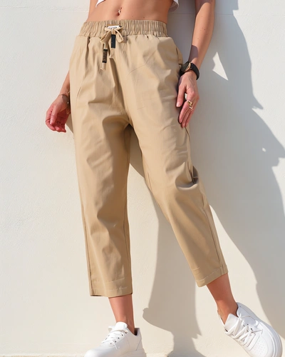 Royalfashion Простые женские тканевые брюки 7/8