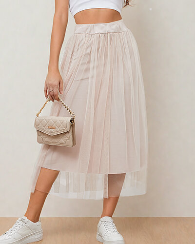 Жіноча двошарова спідниця міді Royalfashion