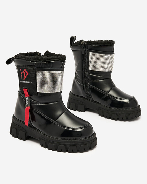 Royalfashion Черные детские ботинки a'la snow boots Fesifa